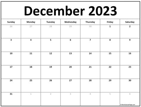 december 2023 calendar page printable